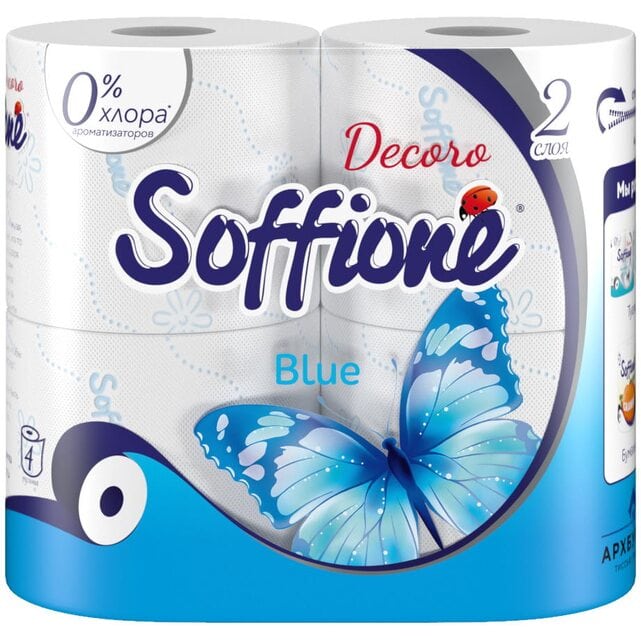 Soffione Decoro Blue Туалетная бумага 2 слоя