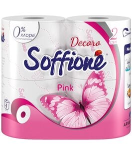 Туалетная бумага 2 слоя Decoro Pink Soffione