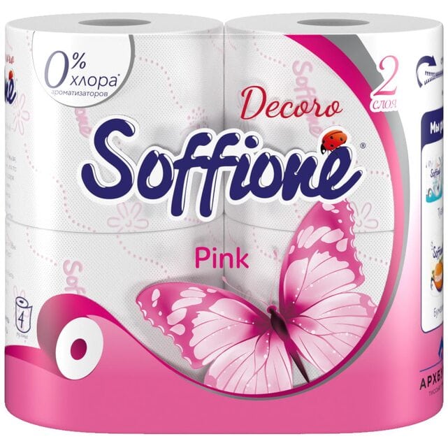 Soffione Decoro Pink Туалетная бумага 2 слоя