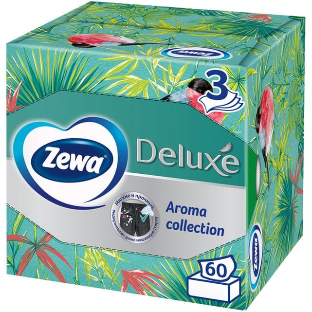 Zewa Deluxe Aroma Collection Салфетки бумажные косметические ароматизированные 3 слоя 60 штук