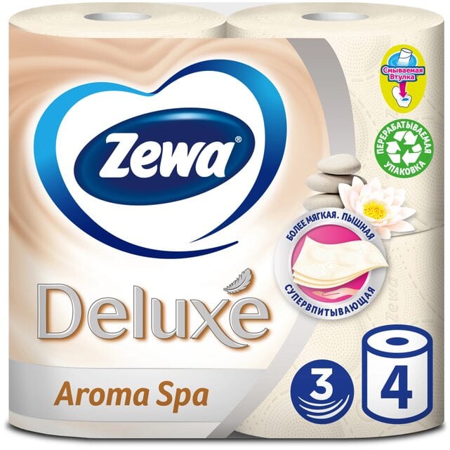 Zewa Deluxe Арома Спа Туалетная бумага 3 слоя 4 штуки