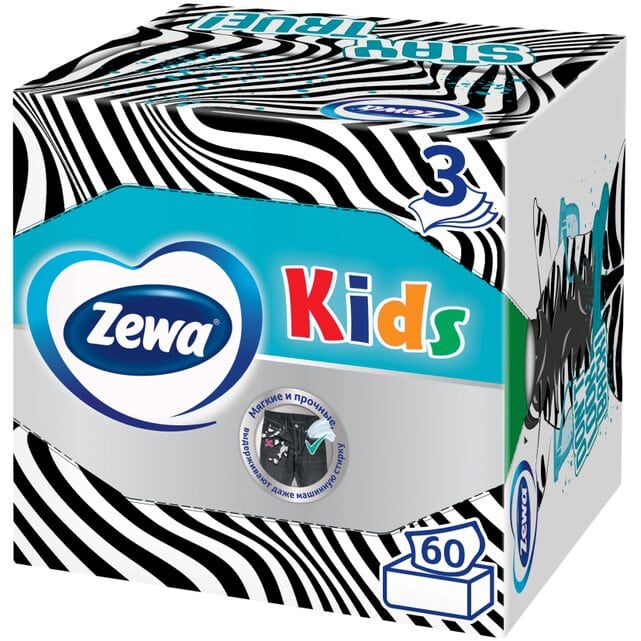 Zewa Kids Салфетки бумажные детские 3 слоя 60 штук