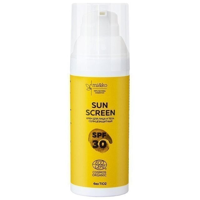 MiKo солнцезащитный крем для лица и тела Sun Screen SPF30 Cosmos Organic